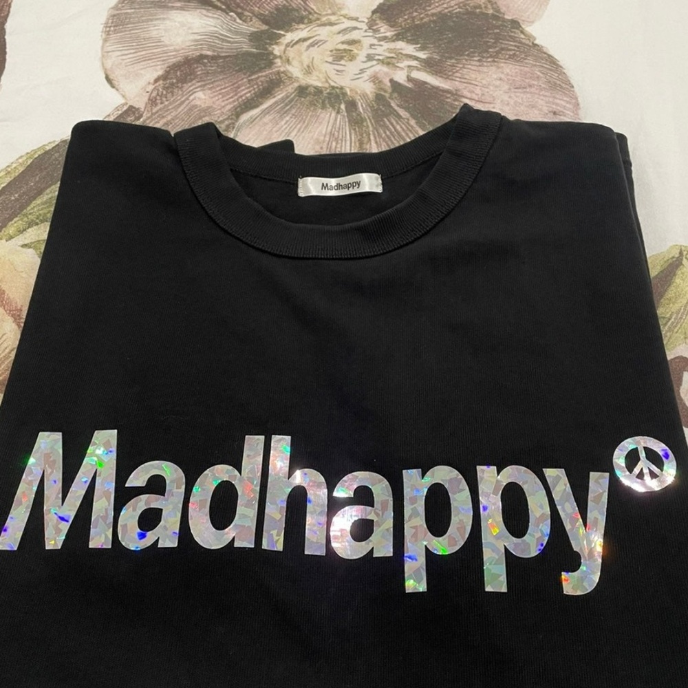 Madhappy Black Tee with Iridescent Logo